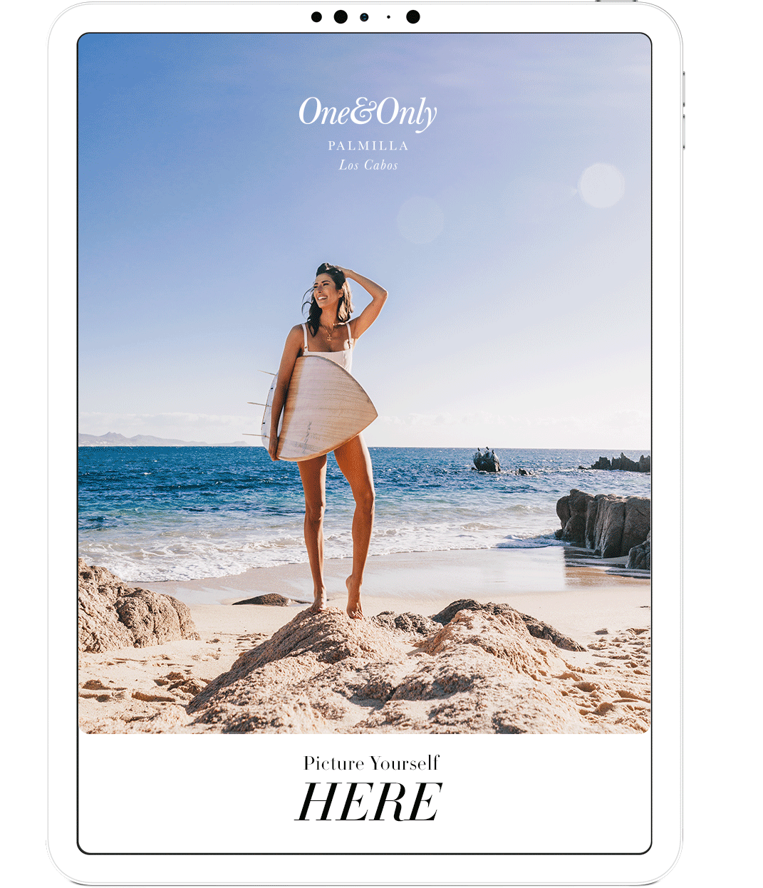 Gif of iPad looping through imagery for One&Only Palmilla