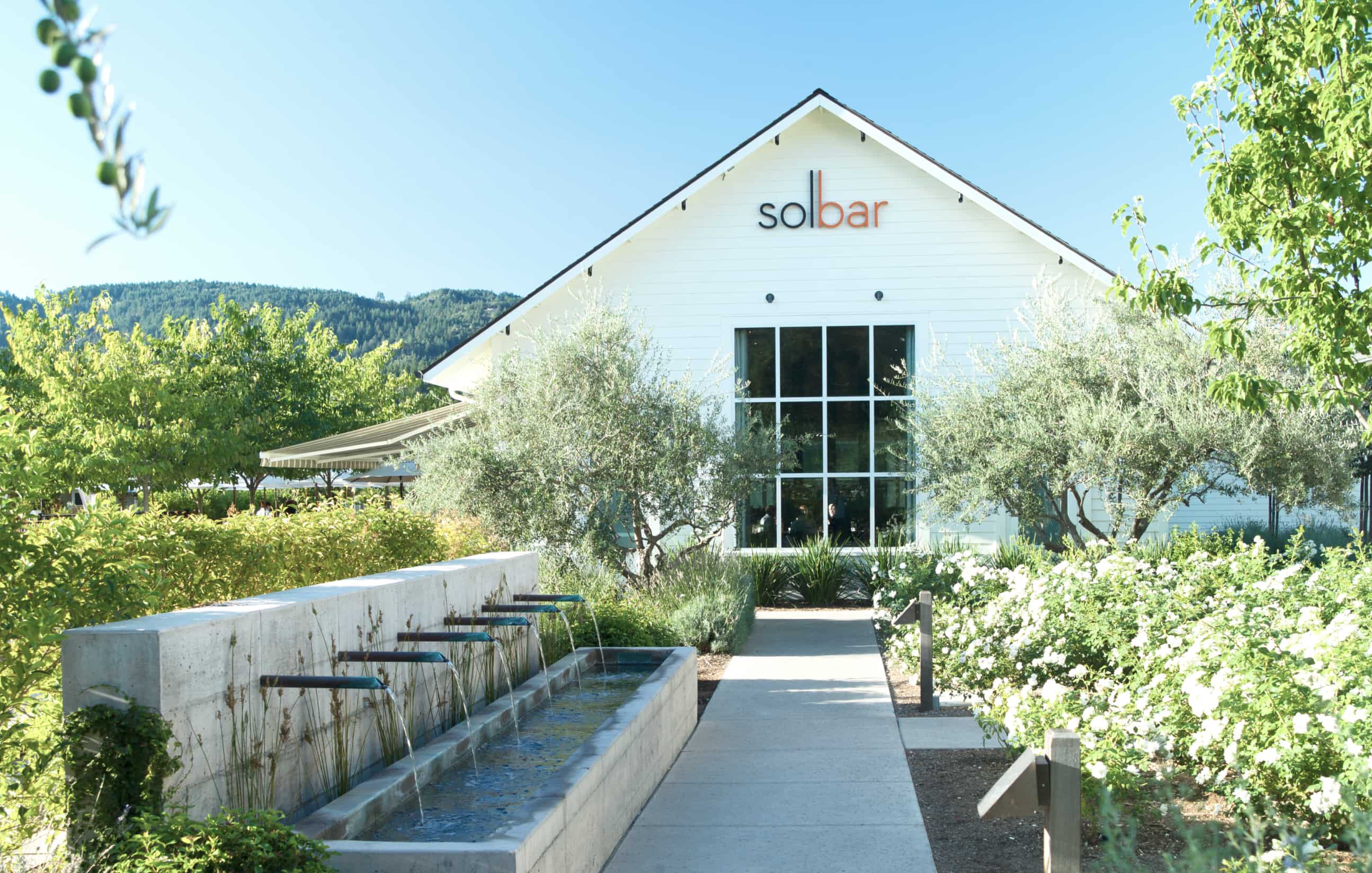 The fountain wall at Solbar 