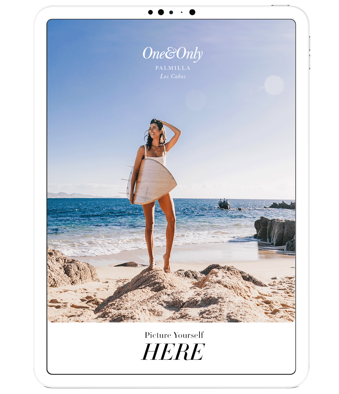 An iPad looping through images of One&Only Palmilla